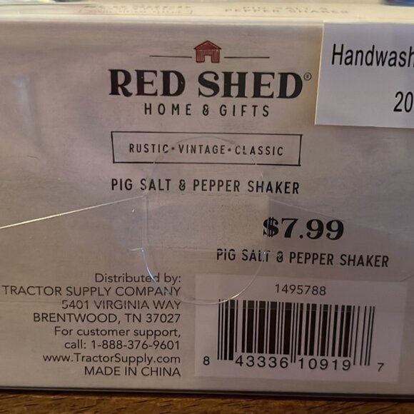 Red Shed Pig Salt and Pepper Shaker Set - Picture 7 of 7
